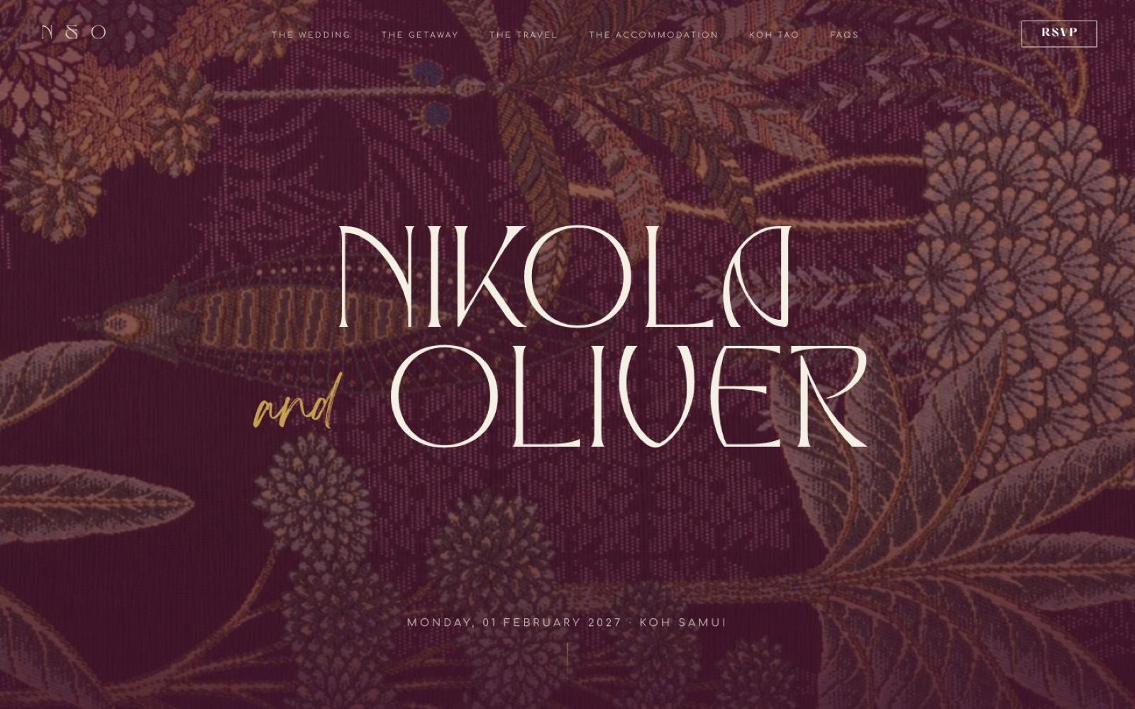 Oli and Nik wedding website